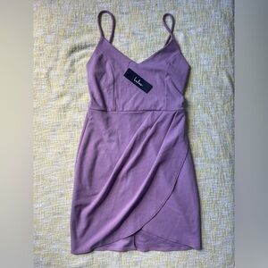 Lulu's Dusty Pink Wrap Mini Dress